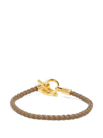 Pre-owned Hermes Glenan Braided Bracelet In Gold