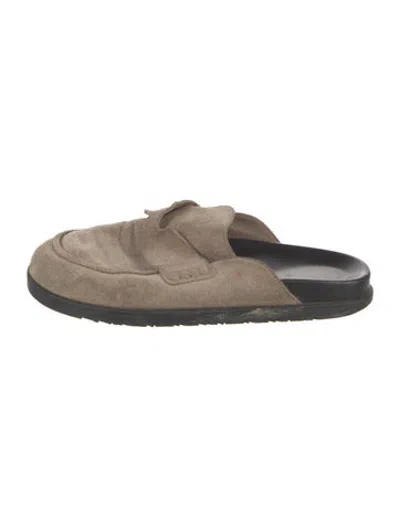 Pre-owned Hermes Go Suede Mules In Neutrals