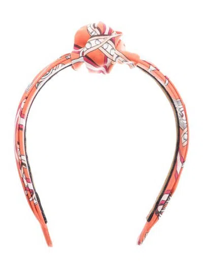 Pre-owned Hermes 'grand Tralala' Knot Headband In Orange