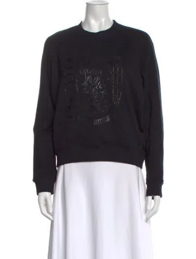 Pre-owned Hermes Graphic Print Crew Neck Sweatshirt In Black
