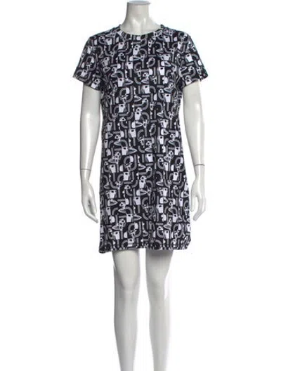 Pre-owned Hermes Graphic Print Mini Dress W/ Tags In Black