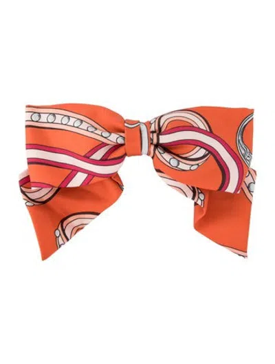 Pre-owned Hermes Grenelle Pm Grand Tralala Hair Clip In Orange