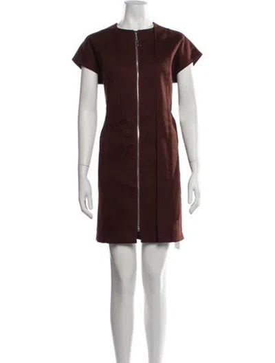 Pre-owned Hermes Hemp Mini Dress In Brown