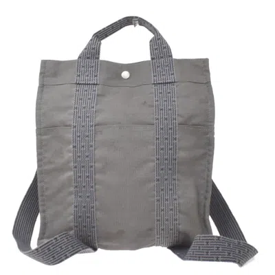 Pre-owned Hermes Herline Canvas Gray Canvas Backpack Bag ()