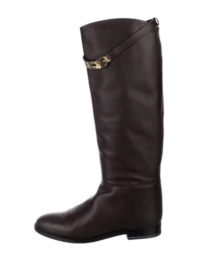 Pre-owned Hermes Jumping Leather Riding Boots In Brown