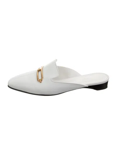 Pre-owned Hermes Leather Mules In White