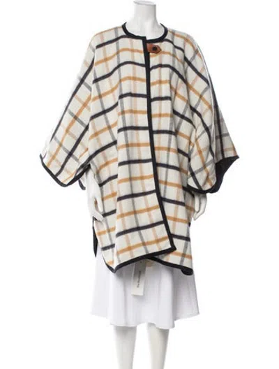 Pre-owned Hermes Merino Wool Plaid Print Sweater In Blue