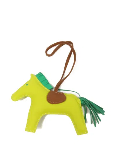 Pre-owned Hermes Mm Rodeo Bag Charm In Yellow