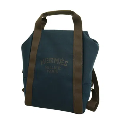 Pre-owned Hermes Navy Canvas Backpack ()