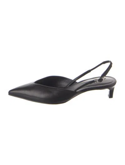 Pre-owned Hermes Nicoletta 70 Leather Slingback Pumps In Blue