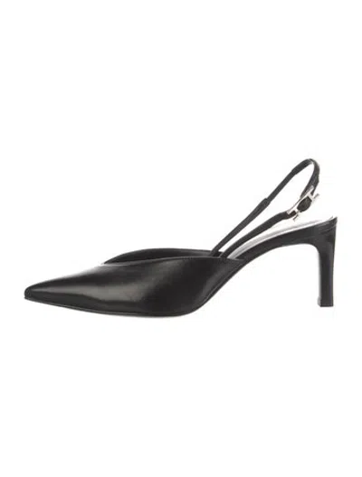 Pre-owned Hermes Nicoletta H Logo Slingback Pumps In Black