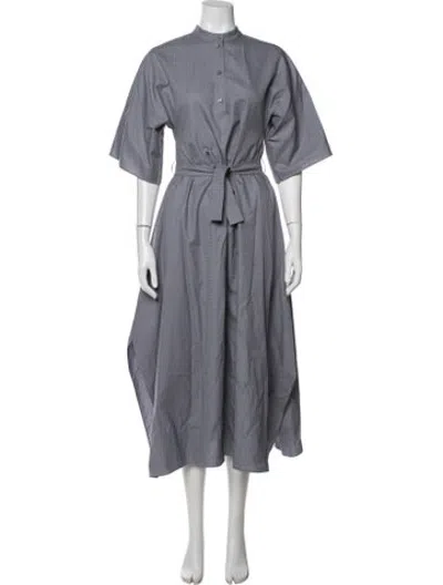 Pre-owned Hermes Patterned Long Dress In Grey