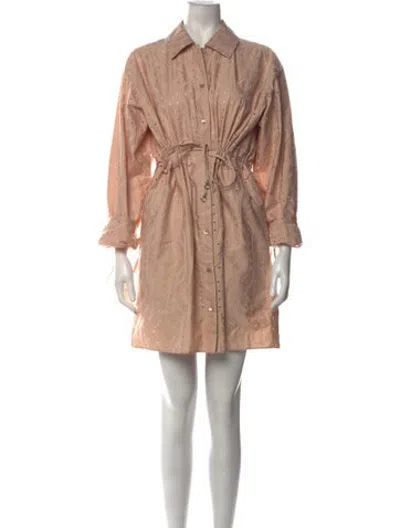 Pre-owned Hermes Patterned Mini Dress In Neutrals