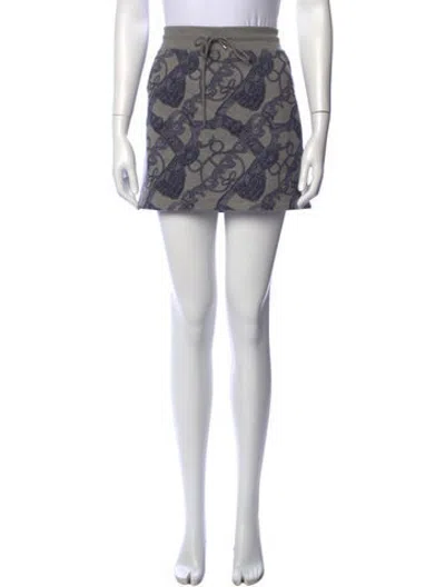 Pre-owned Hermes Patterned Mini Skirt In Grey