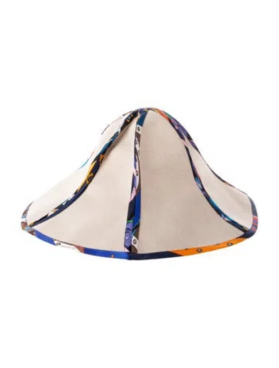 Pre-owned Hermes Petit H Canvas Hat In Neutrals