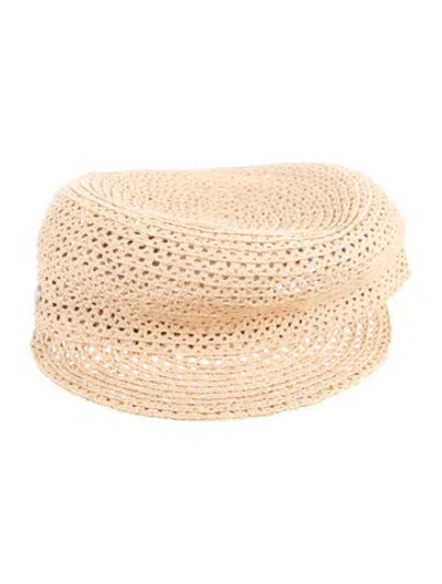 Pre-owned Hermes Raffia Galatée Cap W/tags In Neutrals