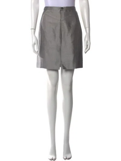 Pre-owned Hermes Silk Mini Skirt In Grey