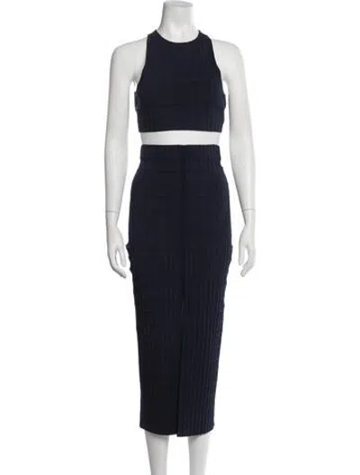 Pre-owned Hermes Silk Skirt Set In Blue