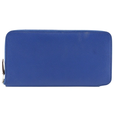 Hermes Silk'in Leather Wallet () In Blue