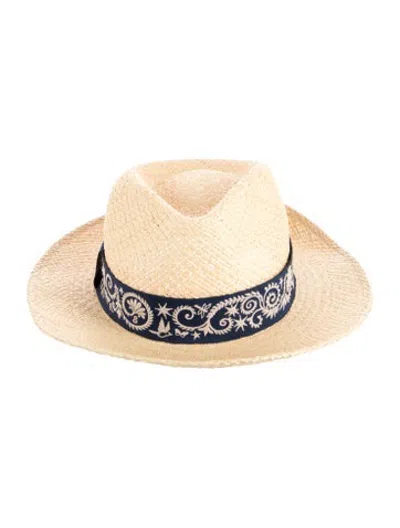 Pre-owned Hermes Sous Le Charme D'orphee Straw Panama Hat In Neutrals