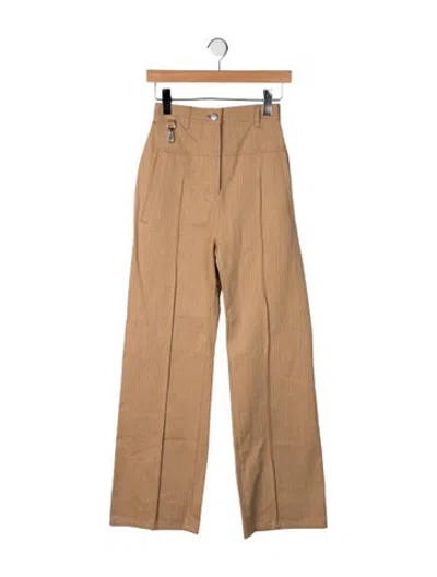 Pre-owned Hermes Tweed Pattern Wide Leg Pants In Neutrals
