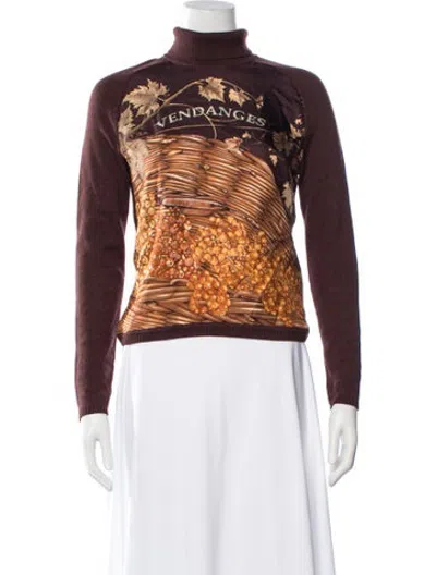 Pre-owned Hermes Vintage Late 1990's - Early 2000's Sweater In Burgundy
