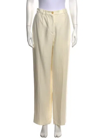 Pre-owned Hermes Vintage Wide Leg Pants In Neutrals