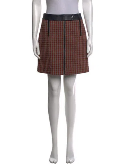 Pre-owned Hermes Virgin Wool Mini Skirt In Multicolor