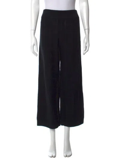 Pre-owned Hermes Virgin Wool Wide Leg Pants In Black