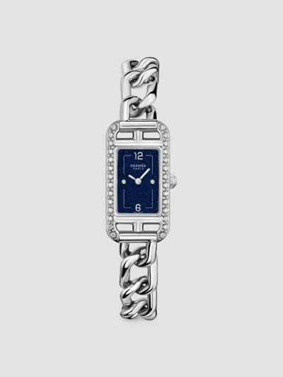 Hermes Women's Nantucket Stainless Steel & Diamond Bracelet Watch In White