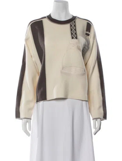 Pre-owned Hermes Wool Colorblock Pattern Sweatshirt In Neutrals