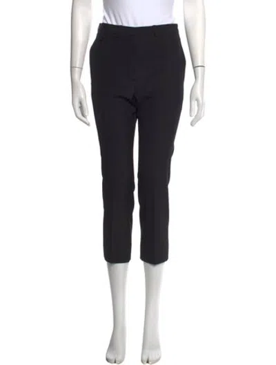 Pre-owned Hermes Wool Straight Leg Pants In Black