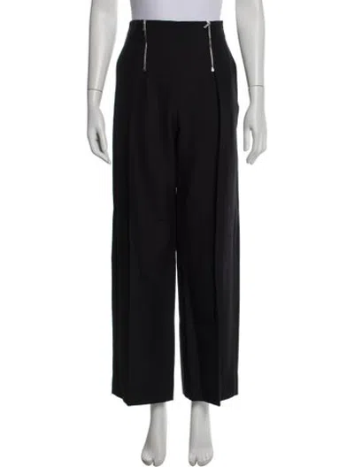 Pre-owned Hermes Wool Wide Leg Pants In Black
