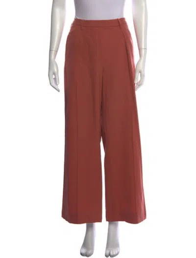 Pre-owned Hermes Wool Wide Leg Pants In Pink