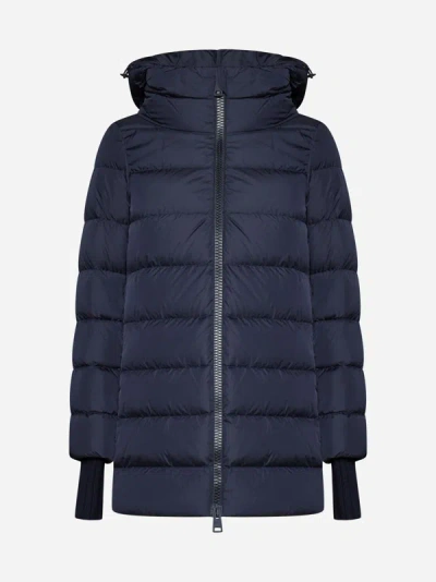 Herno A-shape Chamonix Quilted Nylon Down Jacket In Navy Blue