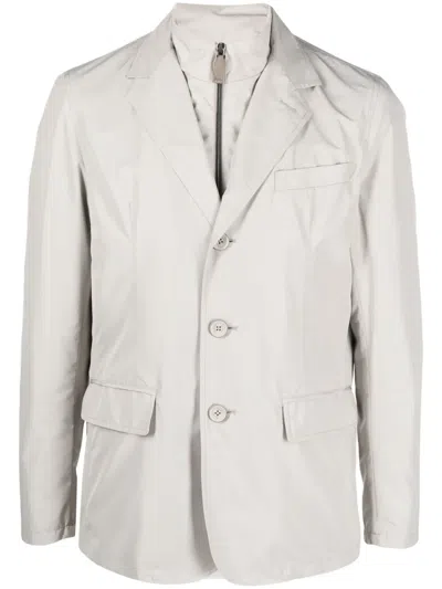 Herno Buttoned-up Single-breasted Blazer In Nude