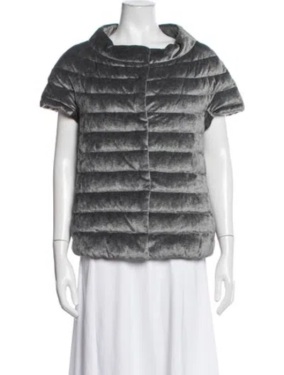 Pre-owned Herno Down Jacket In Grey/metallic