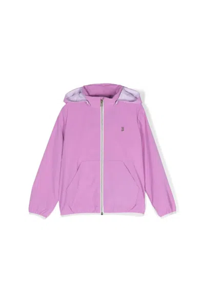 Herno Kids'  Hooded Nylon Jacket In Purple