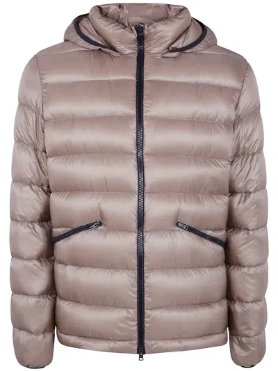 Herno "removible Hoodie" Light Sport Jacket In Gray