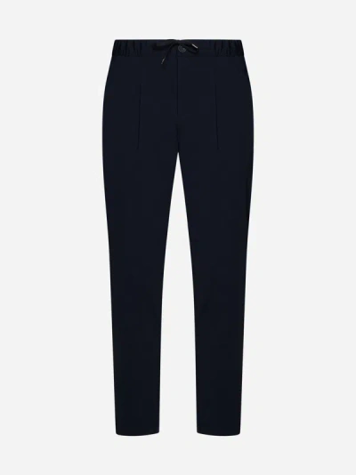Herno Stretch Nylon Trousers In Navy Blue