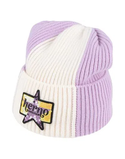 Herno Woman Hat Lilac Size Onesize Wool In Purple