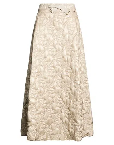 Herno Woman Maxi Skirt Beige Size 2 Polyamide, Cotton, Polyester In Neutral