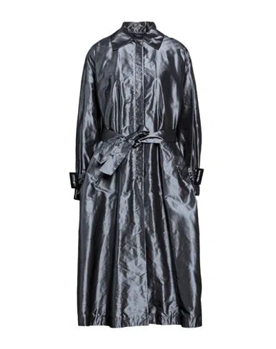 Herno Woman Overcoat Midnight Blue Size 6 Silk