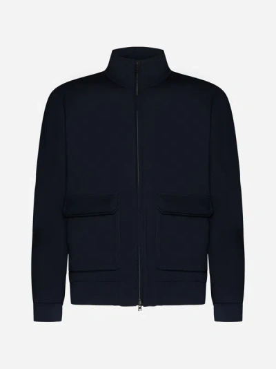 Herno Wool Jacket In Blue Navy