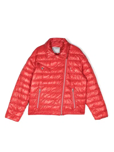 Herno Kids' Zip-up Quilted Jacket In Red