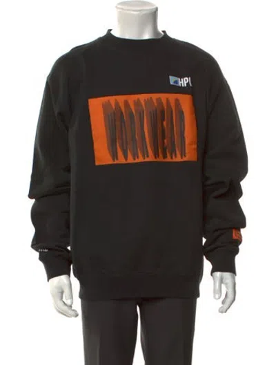 Pre-owned Heron Preston Graphic Print Crew Neck Sweatshirt In Black
