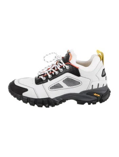 Pre-owned Heron Preston Leather Graphic Print Athletic Sneakers In White