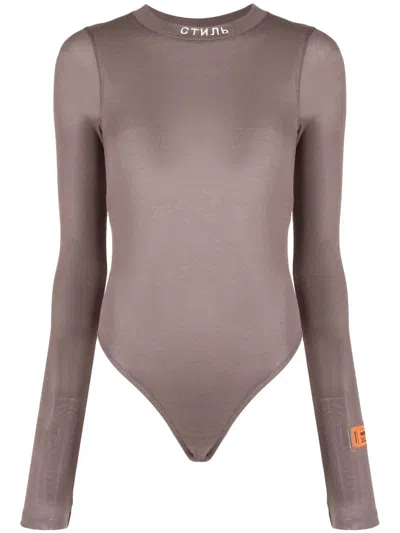 Heron Preston Logo-patch Long-sleeve Top In Grau
