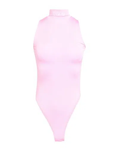 Heron Preston Woman Bodysuit Pink Size S Viscose, Elastane, Polyester