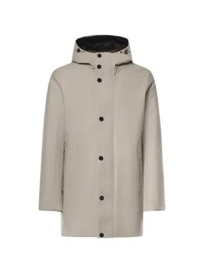 Hèskimo Hooded Button-fastening Coat In Neutral